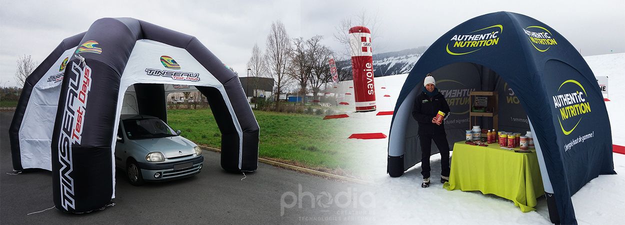 stand gonflable pour événement sportif en plein air ou en intérieur