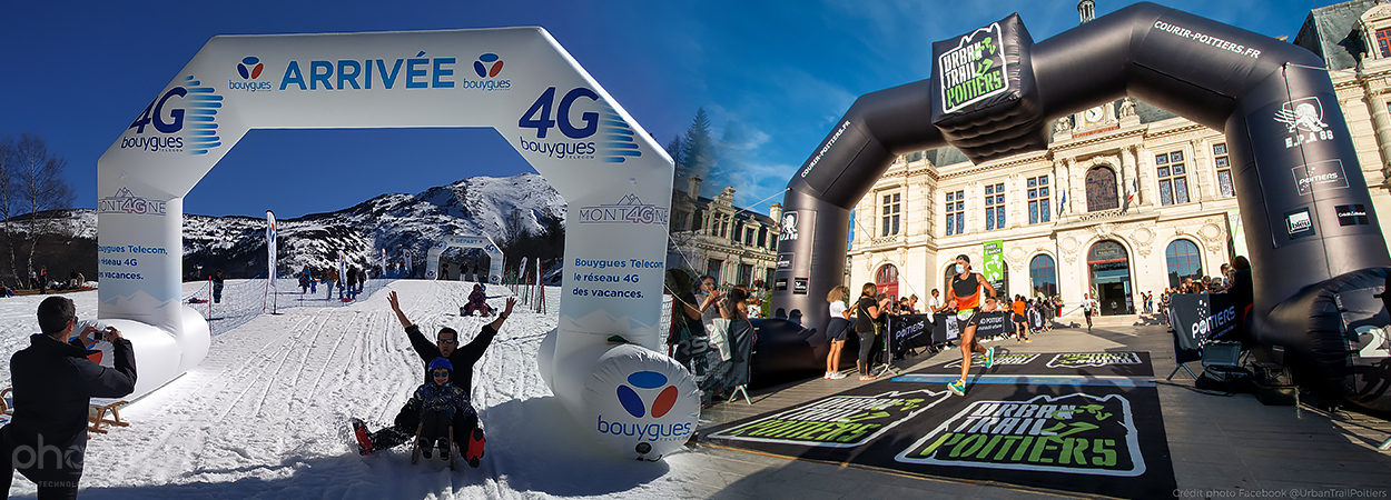 arche arrivée et départ pour événement sportif: course à pied, course de ski, course cysliste